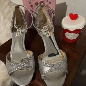Badgley Mischka Glittering Silver Heels